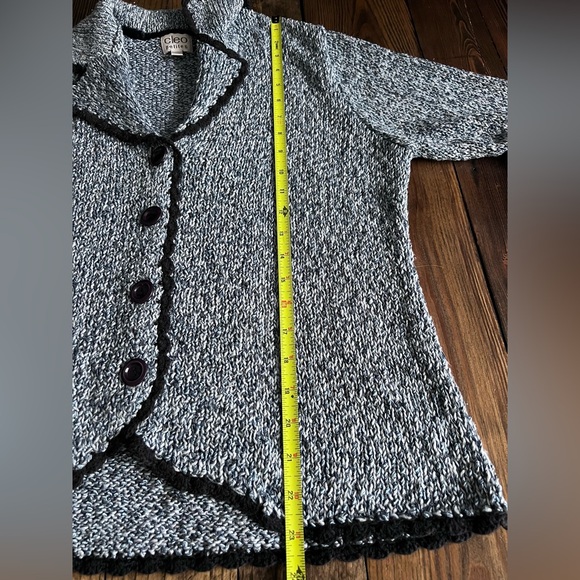 CLEO • petites knit ribbon blue cardigan textured cozy grandmacore cottagecore - Picture 11 of 16